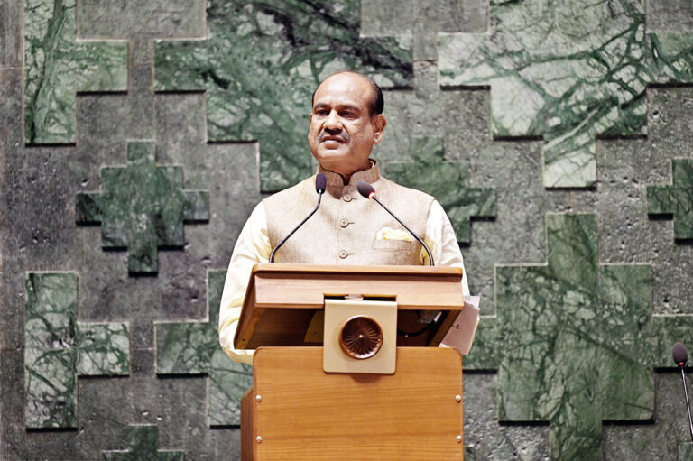 Om Birla at the inauguration of the new Parliament building